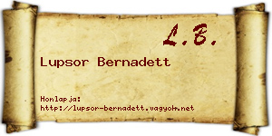 Lupsor Bernadett névjegykártya
